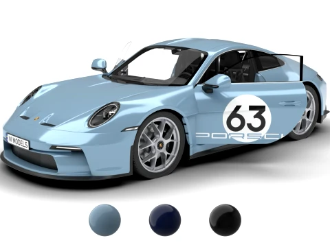 Porsche 911 S-T 2024 HQ 3D Model