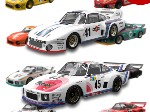 Pack Porsche 935 car HQ interior 3D Модель