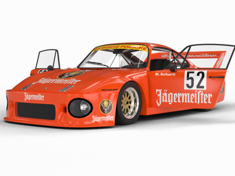 Pack Porsche 935 car HQ interior Modèle 3D