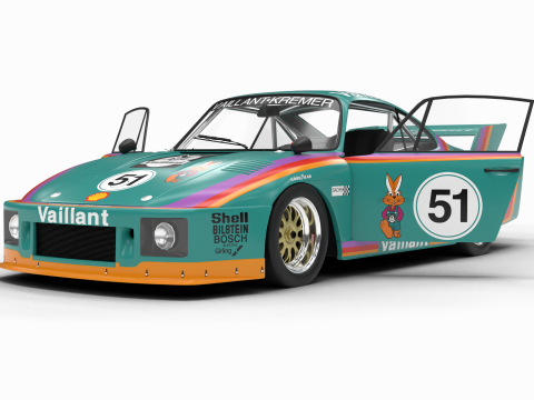 Pack Porsche 935 car HQ interior Modèle 3D