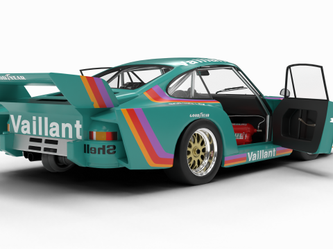 Pack Porsche 935 car HQ interior Modèle 3D