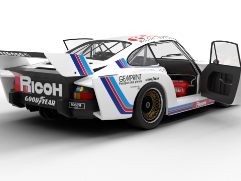 Pack Porsche 935 car HQ interior Modèle 3D