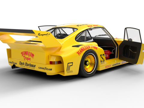 Pack Porsche 935 car HQ interior Modèle 3D
