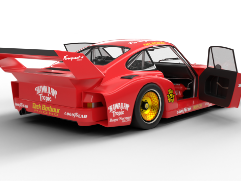 Pack Porsche 935 car HQ interior Modèle 3D