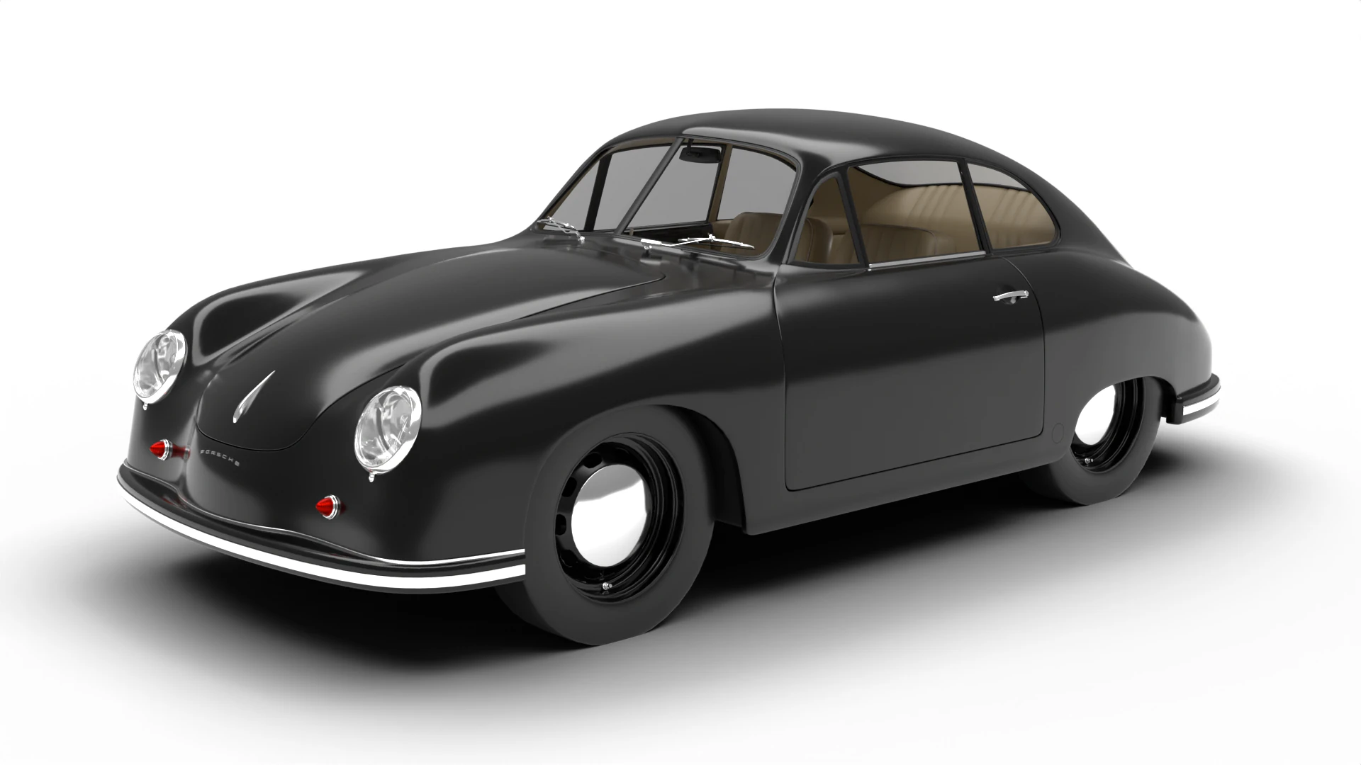 Porsche 356 1300 1952 3D Model .c4d .max .obj .3ds .fbx .stl .blend 
