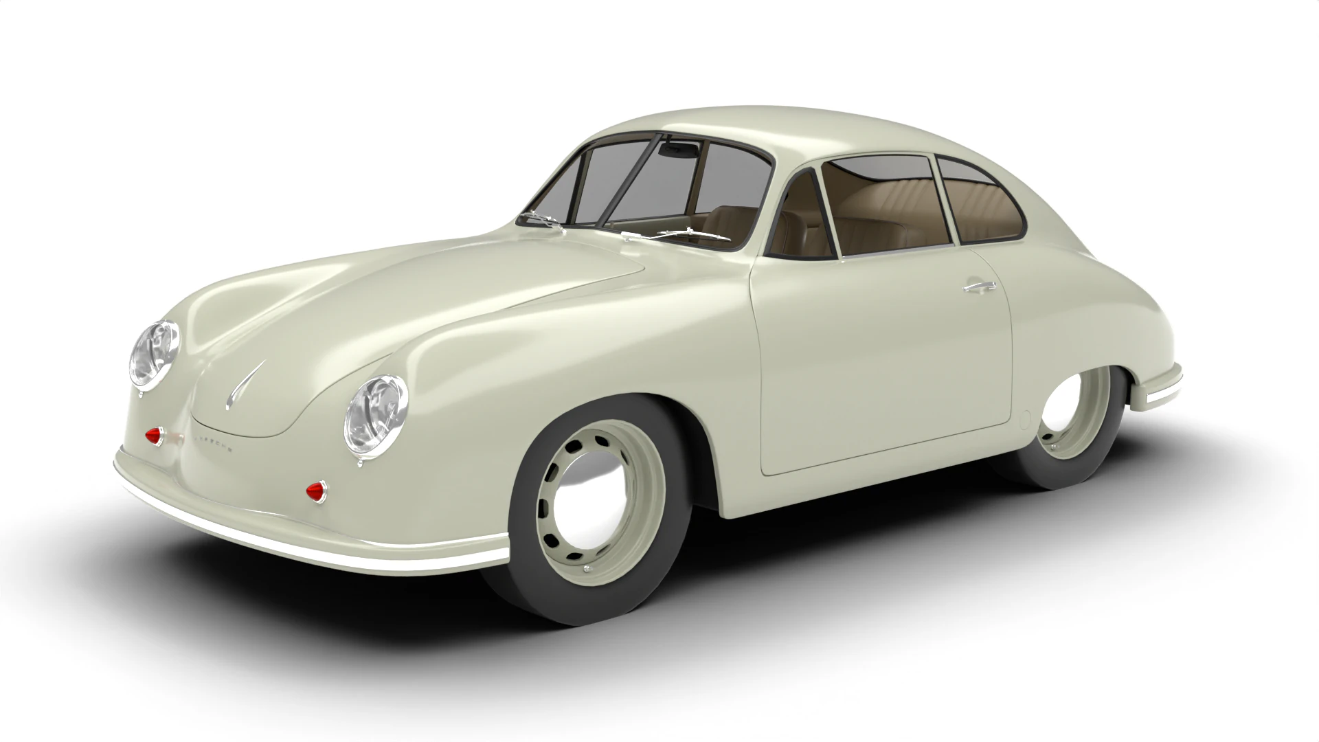 Porsche 356 1300 1952 3D Model .c4d .max .obj .3ds .fbx .stl .blend 