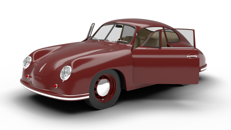 Porsche 356 1300 1952 HQ Modèle 3D .c4d .max .obj .3ds .fbx .stl .blend