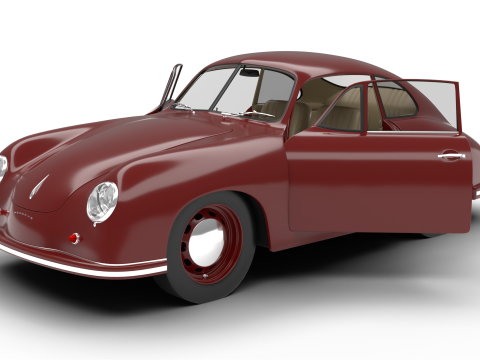 Porsche 356 1300 1952 HQ 3D Model