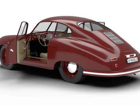 Porsche 356 1300 1952 HQ 3D Model