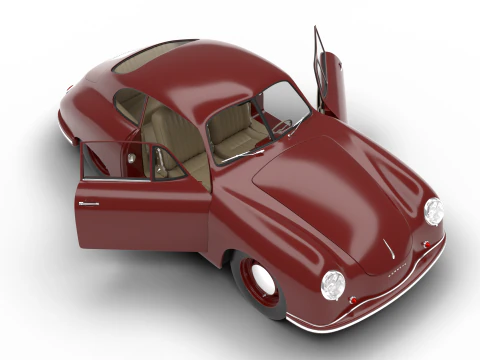Porsche 356 1300 1952 HQ 3D Model