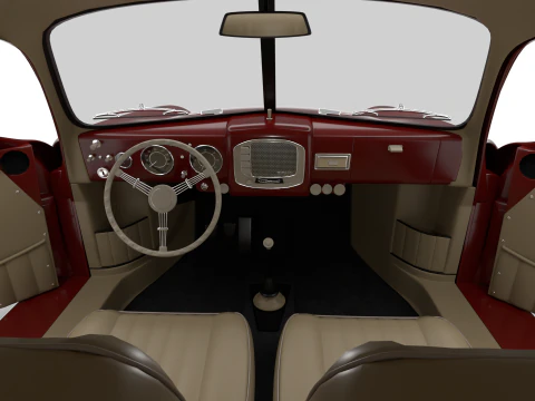 Porsche 356 1300 1952 HQ 3D Model