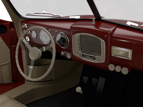 Porsche 356 1300 1952 HQ 3D Model