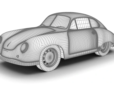 Porsche 356 1300 1952 HQ 3D Model