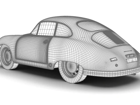 Porsche 356 1300 1952 HQ 3D Model