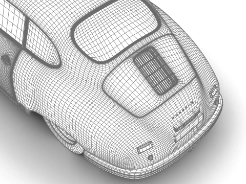 Porsche 356 1300 1952 HQ 3D Model