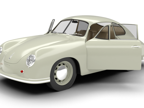 Porsche 356 1300 1952 HQ 3D Модель