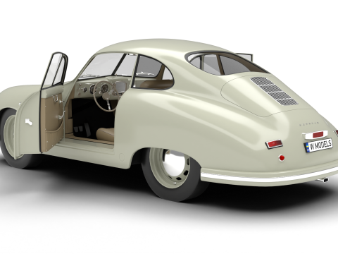 Porsche 356 1300 1952 HQ 3D Model