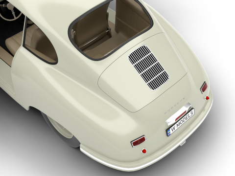 Porsche 356 1300 1952 HQ 3D Model