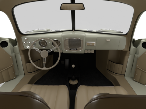 Porsche 356 1300 1952 HQ 3D Model