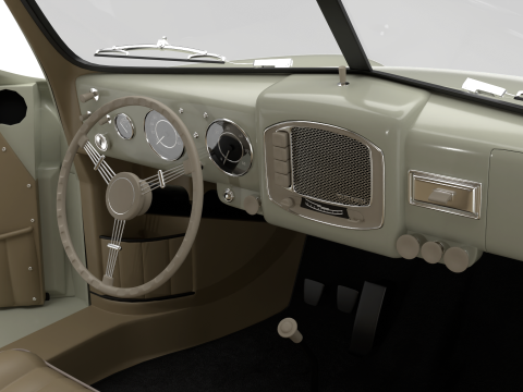 Porsche 356 1300 1952 HQ 3D Model