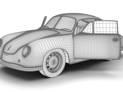 Porsche 356 1300 1952 HQ 3D Model