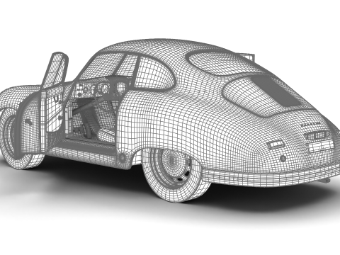 Porsche 356 1300 1952 HQ 3D Model