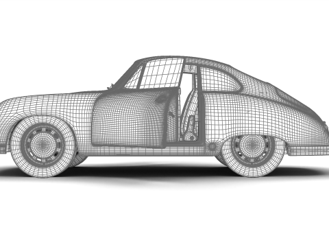 Porsche 356 1300 1952 HQ 3D Model