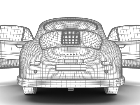 Porsche 356 1300 1952 HQ 3D Model