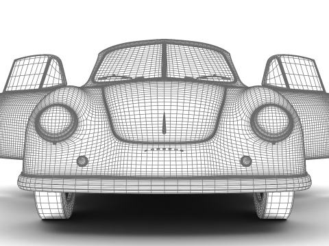 Porsche 356 1300 1952 HQ 3D Model