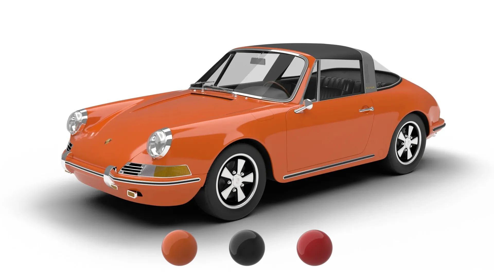 Porsche 911 Targa 1967 3D Model .c4d .max .obj .3ds .fbx .stl .blend 