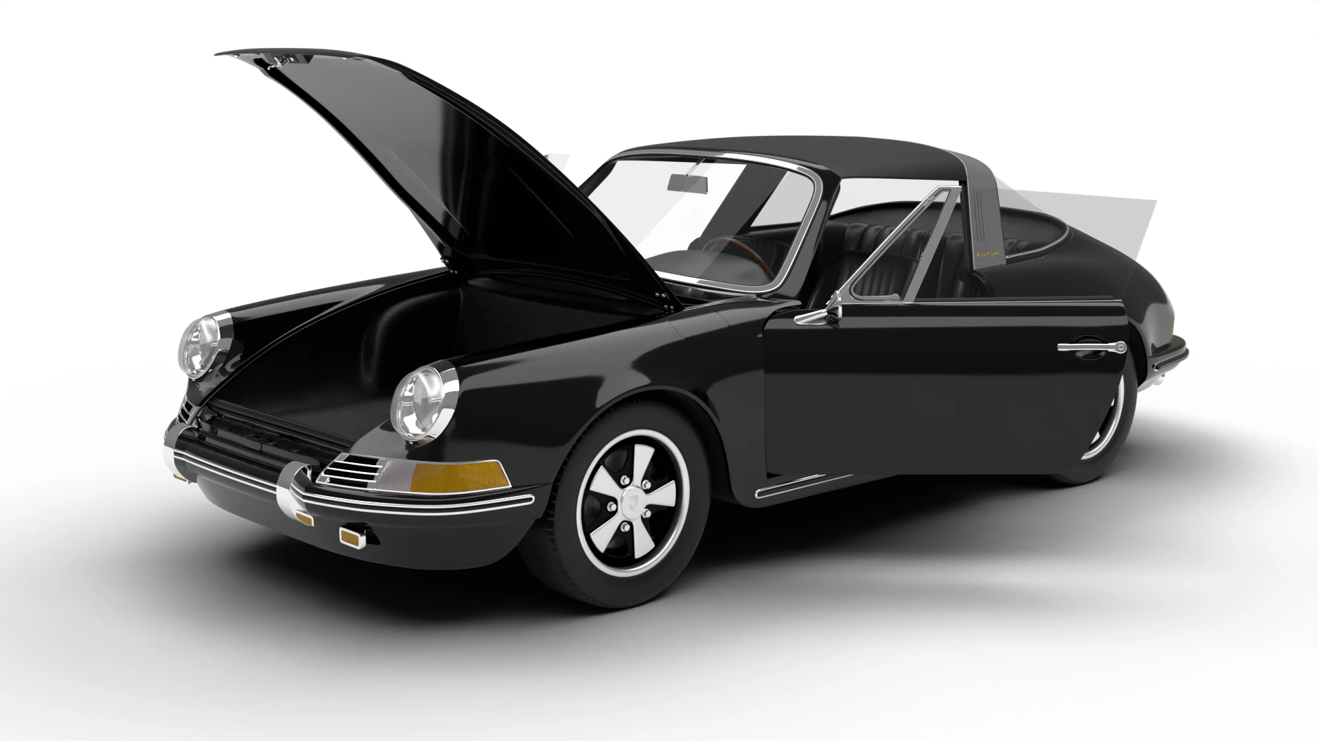Porsche 911 Targa 1967 HQ 3D Model .c4d .max .obj .3ds .fbx .stl .blend 