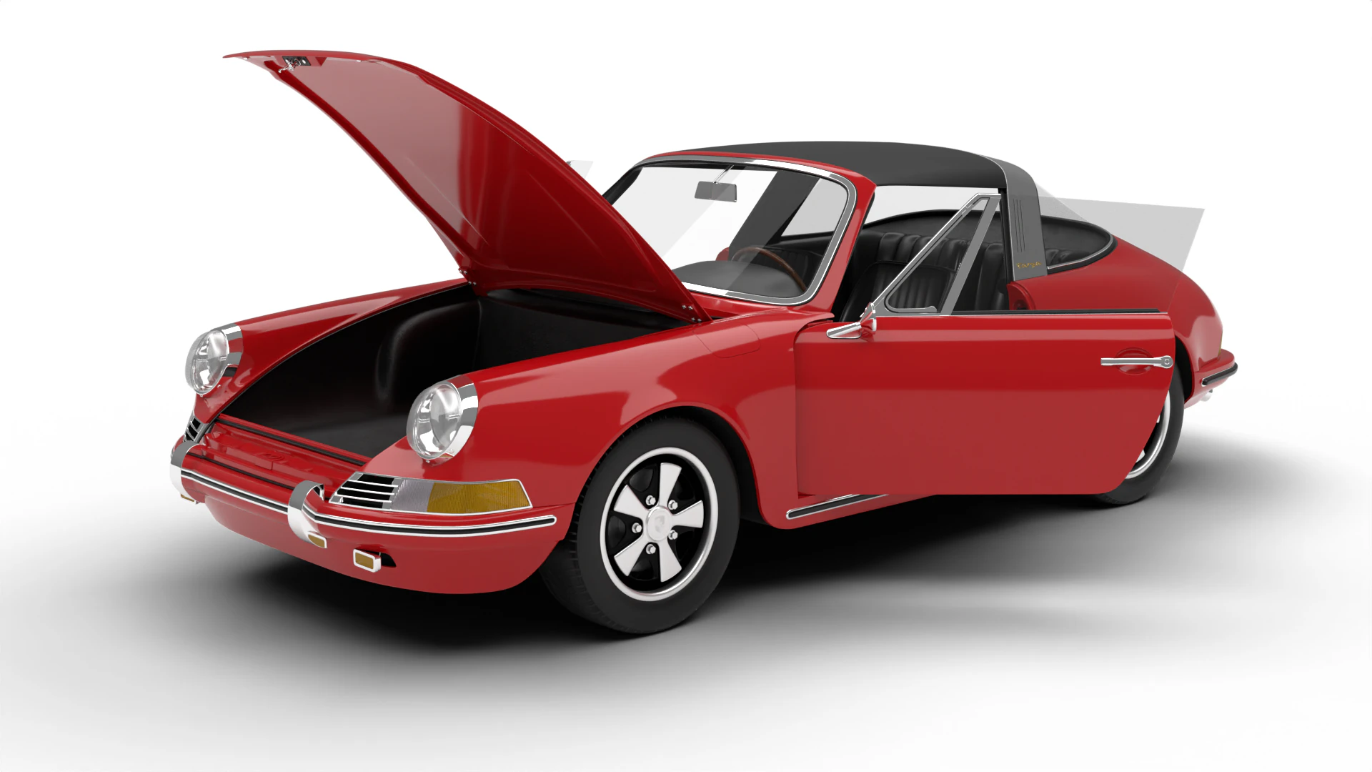 Porsche 911 Targa 1967 HQ 3D Model .c4d .max .obj .3ds .fbx .stl .blend 