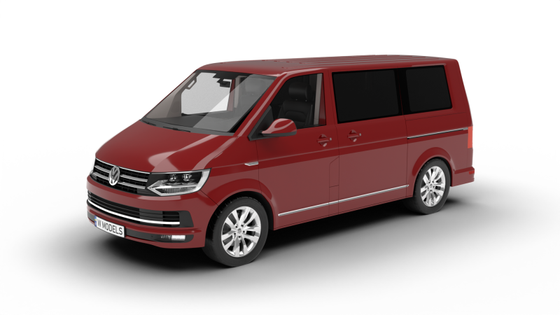 Volkswagen Tranporter T6 Multivan 2019 3D Model .c4d .max .obj .3ds .fbx .stl .blend