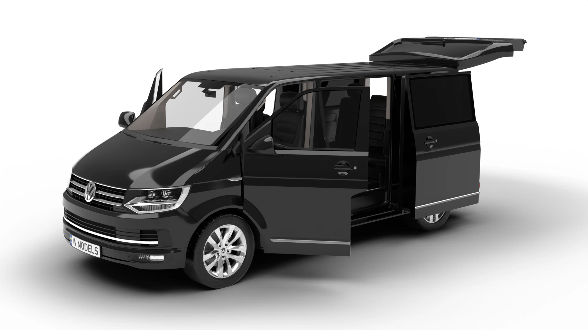 Volkswagen Tranporter T6 Multivan 2019 HQ 3D Model .c4d .max .obj .3ds .fbx .stl .blend 