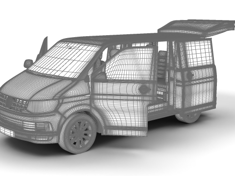 Volkswagen Tranporter T6 Multivan 2019 HQ 3Dモデル