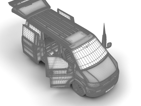 Volkswagen Tranporter T6 Multivan 2019 HQ 3Dモデル
