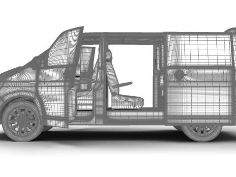 Volkswagen Tranporter T6 Multivan 2019 HQ 3Dモデル