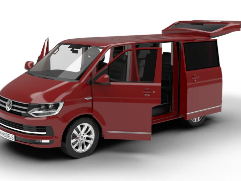 Volkswagen Transporter T6 Multivan 2019 HQ 3D Модель