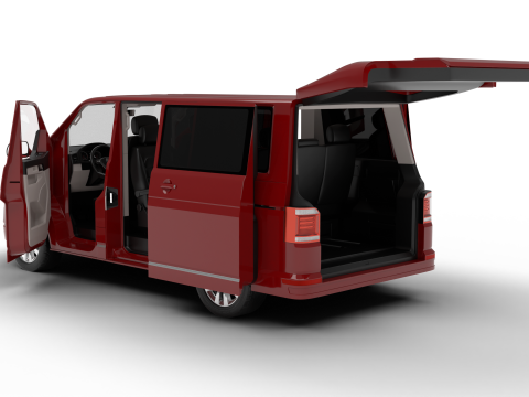 Volkswagen Tranporter T6 Multivan 2019 HQ 3D-Modell