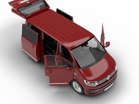 Volkswagen Tranporter T6 Multivan 2019 HQ 3D-Modell