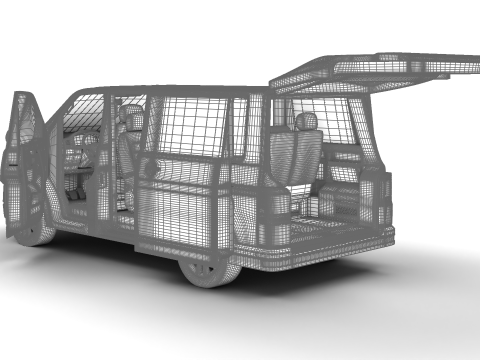 Volkswagen Tranporter T6 Multivan 2019 HQ 3D-Modell
