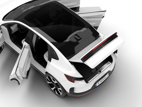 Polestar 4 2024 HQ 3Dモデル