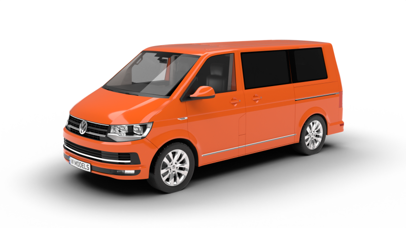 Volkswagen T6 Transporter 2019 Model 3D .c4d .max .obj .3ds .fbx .stl .blend