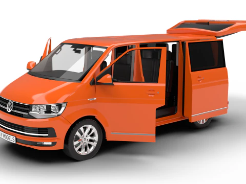 Volkswagen T6 Transporter 2019 HQ 3D Модель