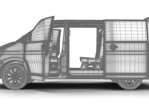 Volkswagen T6 Transporter 2019 HQ 3D Model