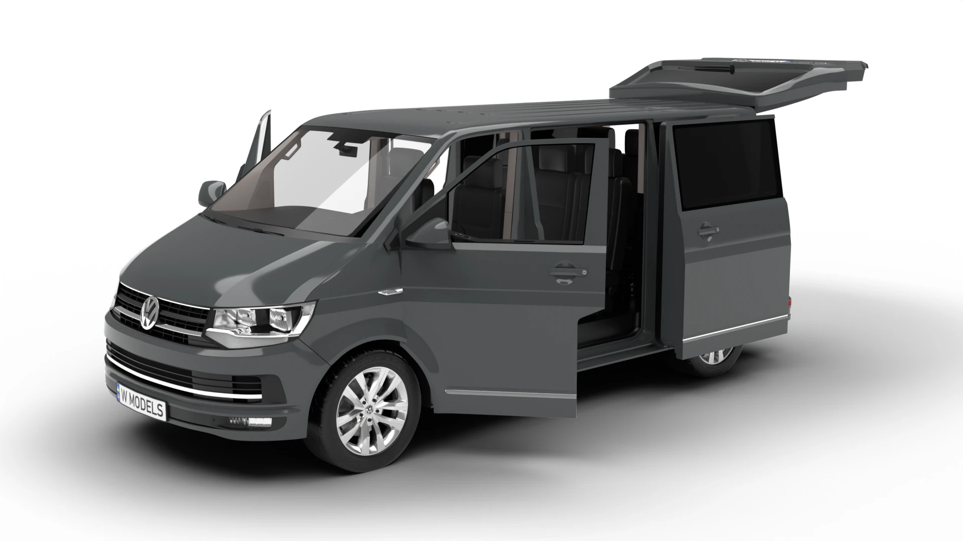 Volkswagen T6 Transporter 2019 HQ 3D Model .c4d .max .obj .3ds .fbx .stl .blend 