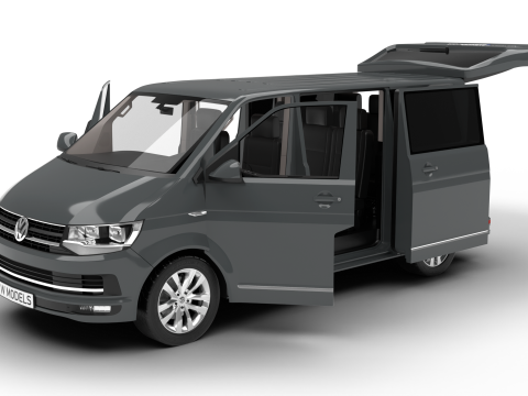 Volkswagen T6 Transporter 2019 HQ 3D Model