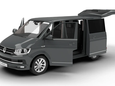 Volkswagen T6 Transporter 2019 HQ 3D Модель