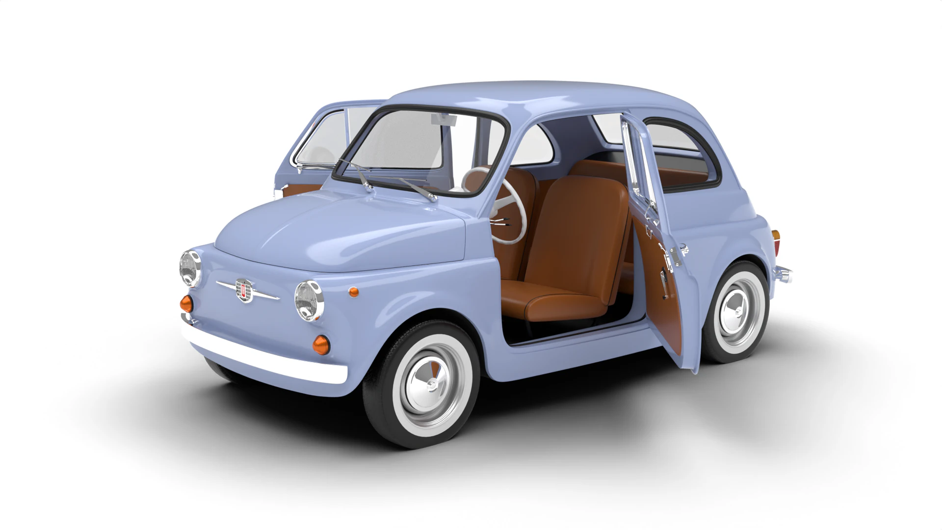 Fiat 500 1959 HQ 3D Model .c4d .max .obj .3ds .fbx .stl .blend 