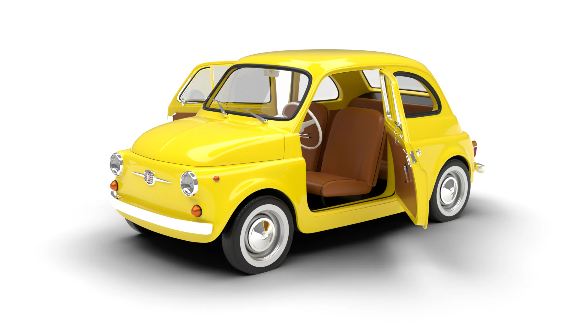 Fiat 500 1959 HQ 3D Model .c4d .max .obj .3ds .fbx .stl .blend